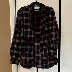 Goodfellow & Co Men's Plaid Button Down Shirt - Black and Red